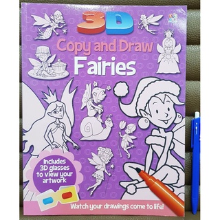 3D copy and draw Fairies book includes 3D glasses to view your art work