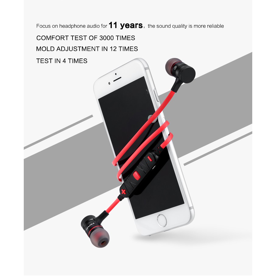 ของแท้100% Awei A920 BL หูฟังบลูทูธ หูฟังออกกำลังกาย มีแม่เหล็ก Magnet Sports In-Ear Bluetooth เสียงดี เบสตึบ