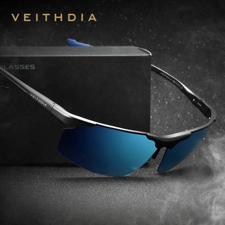 VEITHDIA แว่นกันแดดเลนส์กระจกอลูมิเนียมไม่มีขอบ