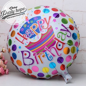 ลูกโป่งฟอยล์ HBD พร้อมลูกโป่งฟอยล์กลม POLKADOT motif / HBD / ลูกโป่งฟอยล์ HBD พร้อมลูกโป่ง MokADOTif