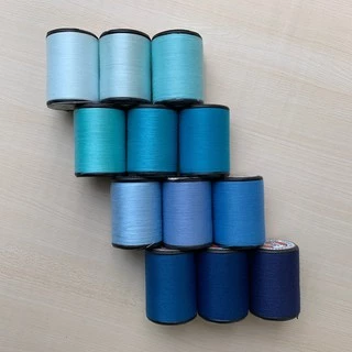 ด้ายเย็บผ้า ด้ายสีฟ้า เฉดฟ้าน้ำทะเล ตราหัวเสือ ด้ายเย็บผ้าหลากสี ด้ายลูกล้อ wop DIY งานฝีมือ เย็บมือ เย็บจักร เบอร์60