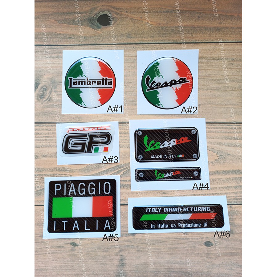 สติ๊กเกอร์เรซิ่นนูน สติกเกอร์ "Sticker" ติดรถแลมเบรตต้า lambretta กันน้ำ
