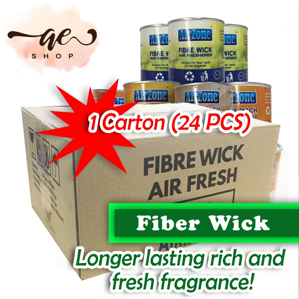1 กล่อง (24 ชิ้น) Fiberwick Tak ada CAP AirZone Pewangi Kereta และ Pewangi Bilik / พร้อมหมวกไฟเบอร์ 