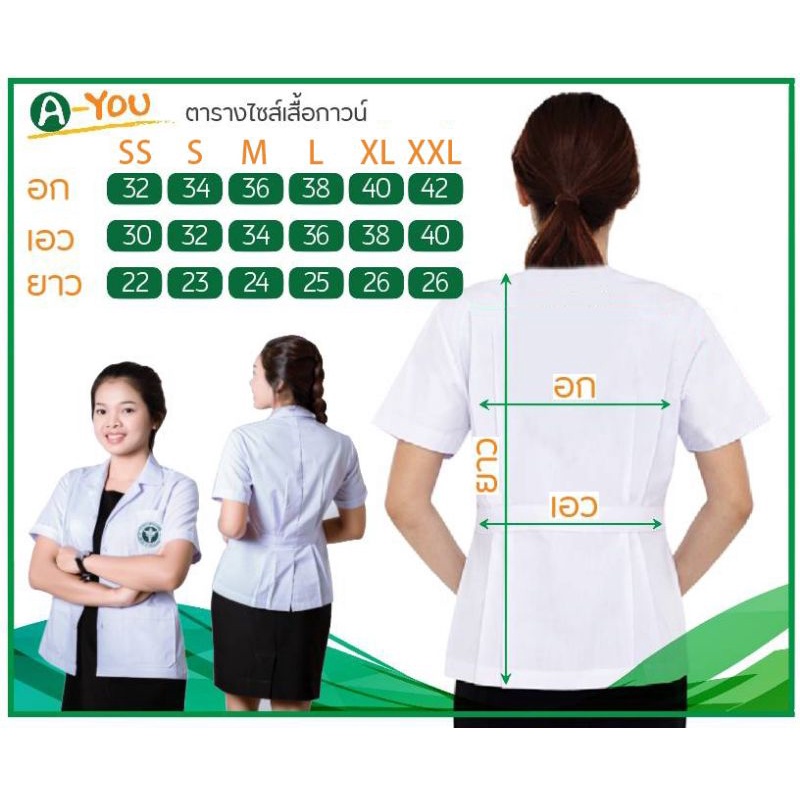เสื้อกาวน์คอปก ผ้าคอมทวิว ปักตรากระทรวง รวมปักชื่อ - รูปที่ 2