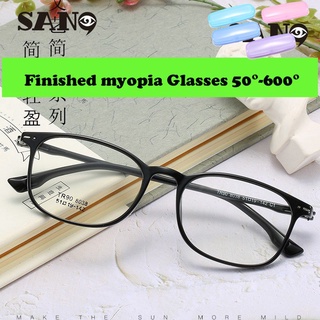 【50°-400° Myopia Glasses】แฟชั่น TR Frame แว่นตาป้องกันสีน้ำเงินผู้หญิง / ผู้ชายสำหรับคนหนุ่มสาว