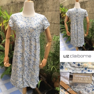 2sis1bro แบรนด์แท้ Liz Claborne Lizwear Petite เดรสสั้นลายดอกไม้  มือสอง พร้อมส่ง sz Petite 8