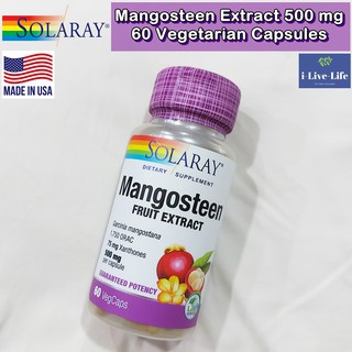 สารสกัดจากมังคุด Mangosteen Extract 500 mg 60 Vegetarian Capsules - Solaray
