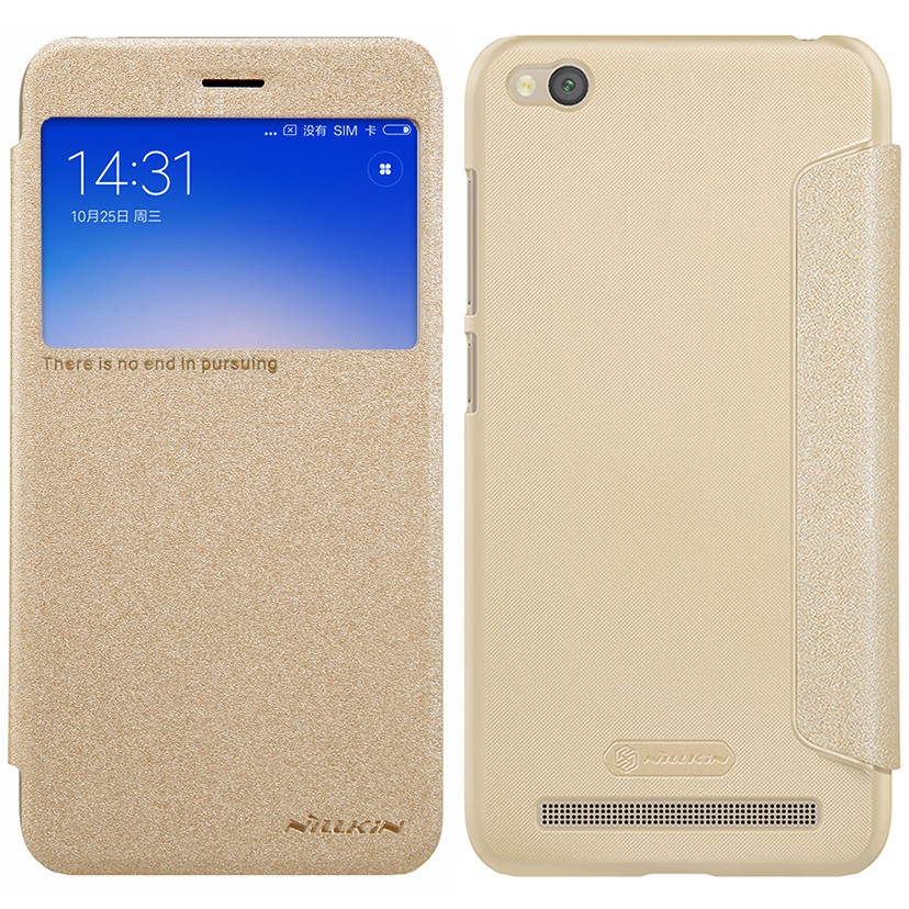 เคส Xiaomi Redmi 5A Case Nillkin Sparkle Leather สีทอง