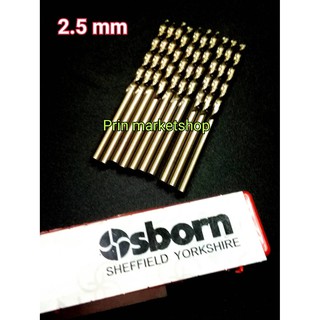 OSBORN ดอกสว่านเจาะเหล็ก HSS-M2   2.5 MM / 10 ดอก