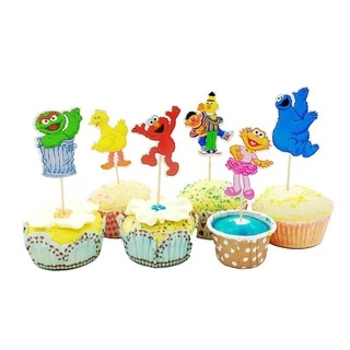 ป้ายท็อปเปอร์ ลายการ์ตูน Safari Bubble Guppies สําหรับตกแต่งเค้กวันเกิดเด็ก 24 ชิ้น ต่อแพ็ก