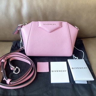 New! Givenchy Nano Antigona Bag in Grained Leather Baby Pink