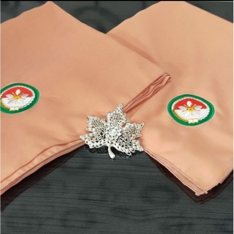 ผ้าคลุมศีรษะ Dwp/ฮิญาบ วัสดุชีฟอง Double Hicon ปักโลโก้