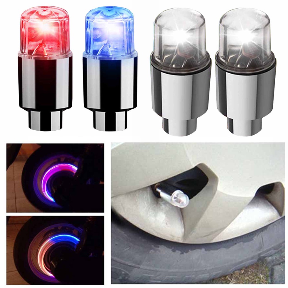 4x Wheel Colorful Tire Light Valve Stem Cap Flashing Car Truck Motorcycle Bike e