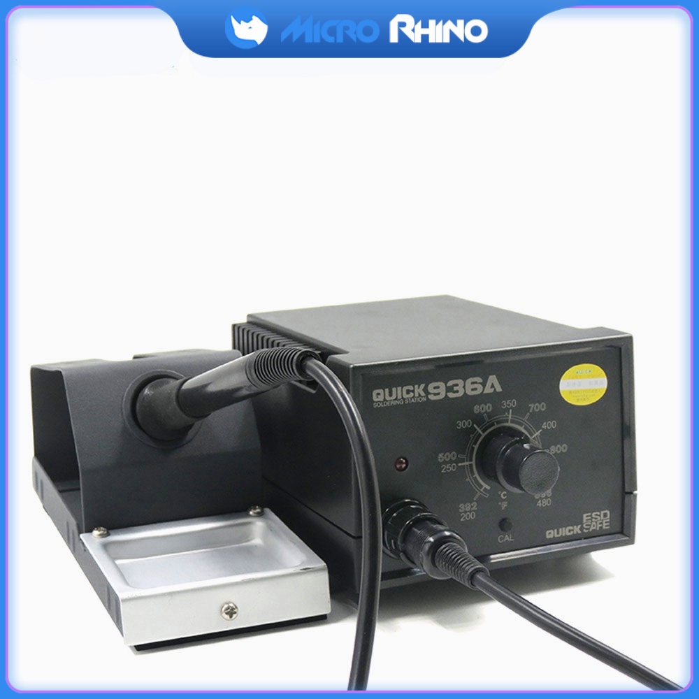 หัวแร้งบัดกรีไฟฟ้า QUICK 220V 60W 936A 6 SMD พร้อมปลายหัวแร้ง 10 ชิ้น