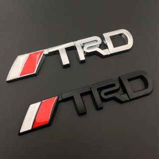 Logo TRD อลูมิเนียม ขนาด 9.5x1.8 cm และ 14x2 cm.  แปะแล้วซิ่งแน่นอน