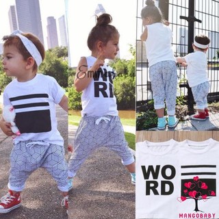OTB-2pcs เด็กวัยหัดเดินที่น่ารัก Kid Boy Girl Top เสื้อ + ชุดกางเกงเสื้อผ้า Outfit