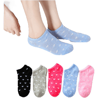 ถุงเท้าญี่ปุ่น ข้อสั้น ไม่อับชื้น ระบายอากาศได้ดีใส่ได้ทั้งหญิง-ชายถุงเท้าพิมพ์ลายหัวใจ น่ารัก ac99