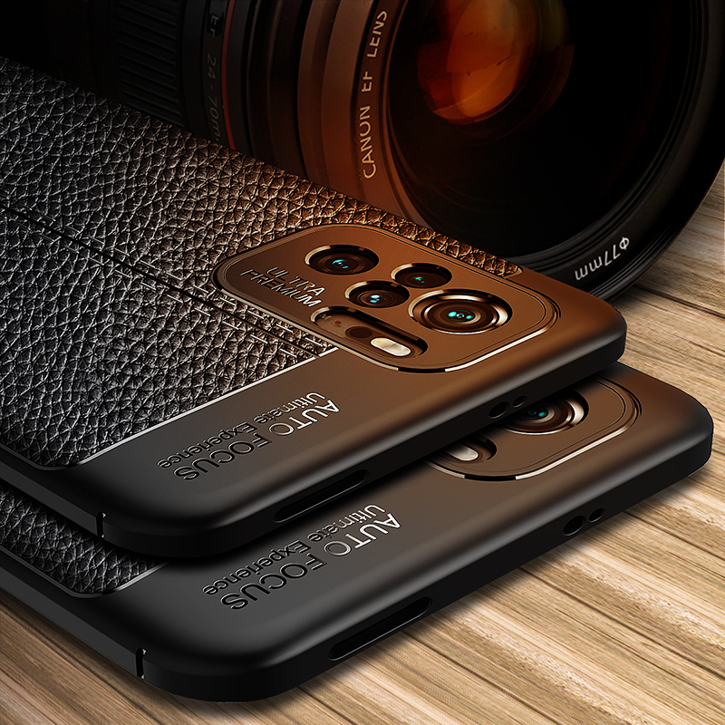 สําหรับ Xiaomi Poco M5s บาง TPU หนัง พื้นผิว ฝาครอบ ป้องกันรอยขีดข่วน เคสกันกระแทก