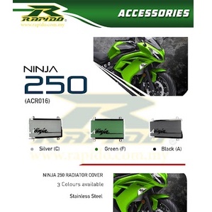 ฝาครอบหม้อน้ํา Ninja250 12-16 KAWASAKI Stainless Steel RAPIDO