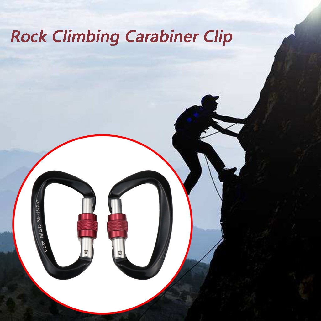 Screwgate Carabiner for Climbing Hiking Yoga Hammock and Exploring Rappelling Faswin 2 Pack O-Shaped Rocklock Climbing Carabiner 25KN=5600 lb 