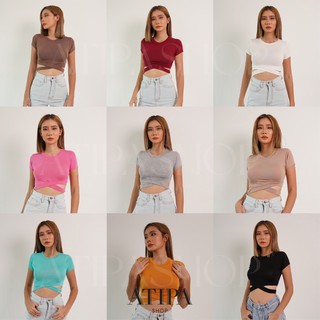 Atipashop - Gracie crop เสื้อครอป แขนสั้น มาใหม่ สายฟอ ห้ามพลาด