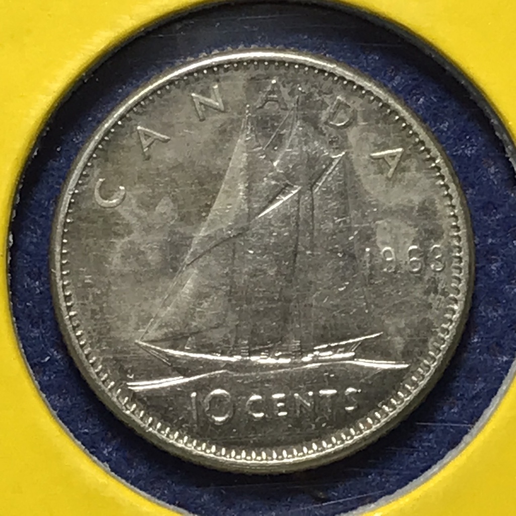 No.60730 เหรียญเงิน ปี1963 แคนาดา 10 CENTS เหรียญสะสม เหรียญต่างประเทศ เหรียญเก่า หายาก ราคาถูก