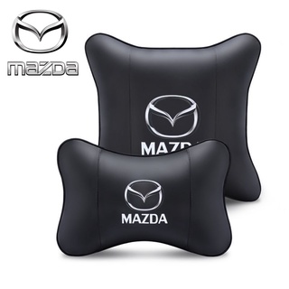 [MAZDA] หมอนรองคอ หนัง PU รองรับพนักพิงศีรษะ สําหรับรถยนต์ MAZDA