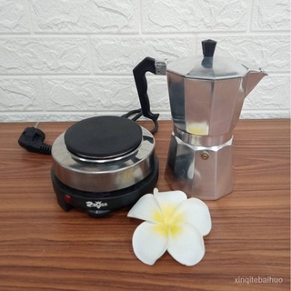 Mokapot 6cup เซตพร้อมใช้งาน ได้ หม้อต้มกาแฟสด​6cup เตาฮอทเพทไฟฟ้า 500วัตต์ พร้อมส่งจ้า