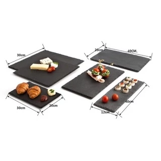 Natural Stone Plate จานหินสำหรับอาหารญี่ปุ่น ซูชิ บาร์บีคิว คุณภาพพรีเมี่ยม หนา