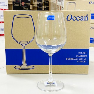 [กล่อง 6ใบ /1015A21] แก้วไวน์แดง 600 มล l Ocean MADISON Bordeaux Red Wine Glass