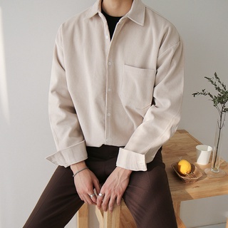 เสื้อเชิ้ตคอปก Beige corduroy