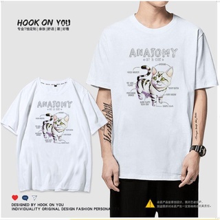 [COD]เสื้อยืดลําลอง แขนสั้น คอกลม พิมพ์ลายการ์ตูนสัตว์ วิเคราะห์ สีขาว แฟชั่นฤดูร้อน สําหรับเด็ก 2022S-5XL