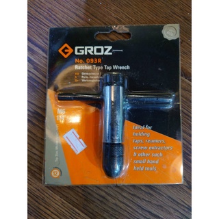 GROZ ด้ามต๊าปตัว T แบบฟรี ขนาดM4-M6 (5/32"-1/4") รุ่น 093R #ด้ามจับดอกต๊าปแบบหัวก๊อกแก๊ก#ด้ามต๊าปฟรี