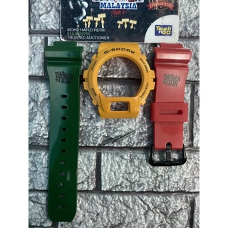 Bnb CUSTOM DW6900 RASTA (พิมพ์วงดนตรี) + BUCKLE HITAM JAPAN + บาร์สปริง 2 ชิ้น