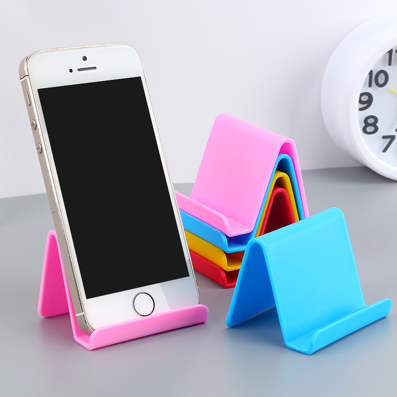 1Pc Random Color Plastic Desktop Phone Holder / Portable Tablet Mobile Phone Stand