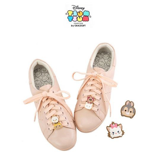 x Disney สีชมพู Tsum รองเท้าผ้าใบ Gracegift metal [พร้อมส่ง] charm sneaker