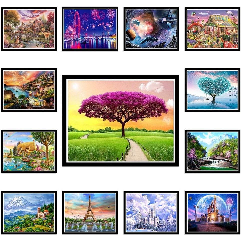 ครอสติสคริสตัล ปักครอสติส ขนาด 30 x 40 cm ภาพติดเพชร diamond painting ศิลปะ ของเล่น DIY 5D สำหรับตกแต่งบ้าน ของขวัญ