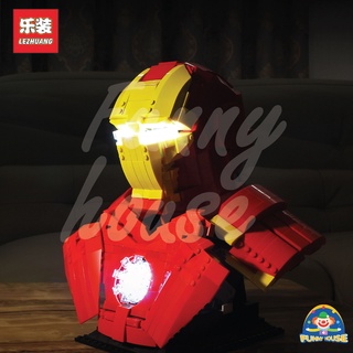 บล็อคตัวต่อ LZ19303 ไอรอนเเมน IRON MAN BUST มีไฟที่ตาเเละหน้าอกปรับระดับ เเละปรับโหมดได้ สวย เท่