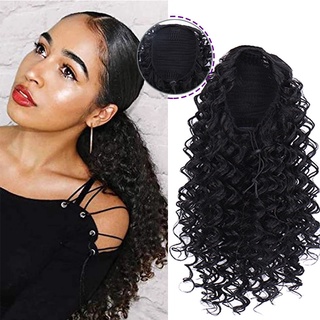 Fashion Wig Ponytail Hair Extensions Synthetic Afro Curly Hair With Elastic Band Comb