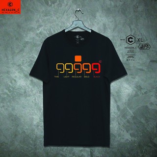 เสื้อยืดแขนสั้น ผู้ชาย ลายแฟชั่น 9999 สีพื้น ขาว ดำ size S, M, L, XL, 2XL, 3XL, 3XL ใส่สบาย by hexagon_c