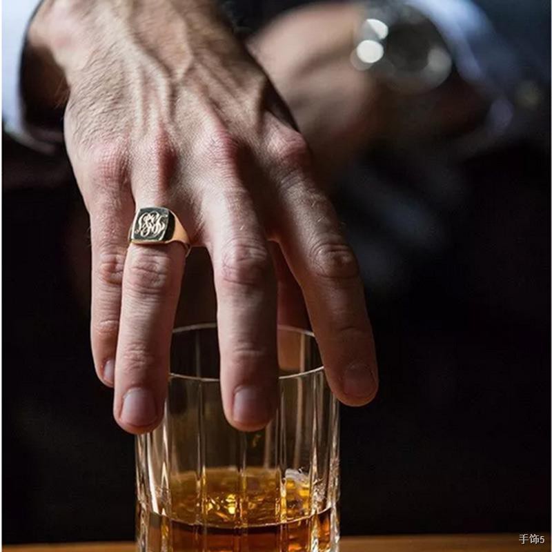 ♦✕┋Vnox Personalized Mens Signet Rings Chunky Stainless Steel Boy Stamp Band Customize Engrave Male 