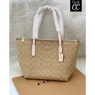 (แท้ 💯%‼) Coach 4455 ZIP TOP TOTE IN SIGNATURE CANVAS