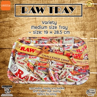 RAW Tray ถาดโรล Raw Variety ขนาด 19 x 28.5 cm metal rolling tray life saver Raw rolling ถาดสำหรับโรล