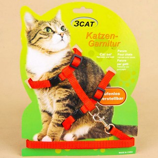 สายจูงแมว สีแดง ขนาด 120 ซม.