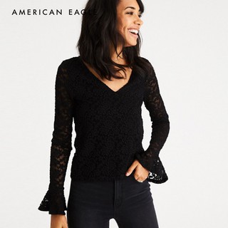 American Eagle Lace Bell Sleeve Top เสื้อ ผู้หญิง ลายลูกไม้ (WCL 037-5460-073)