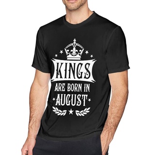 เสื้อผ้าผชLlm เสื้อยืดแขนสั้นลําลอง พิมพ์ลาย Kings Are Born In August King Series 19 พลัสไซซ์ คุณภาพสูง แฟชั่น สําหรับผู