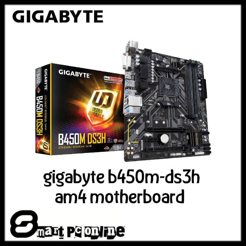เมนบอร์ด Gigabyte AMD B450M DS3H ทนทานเป็นพิเศษ