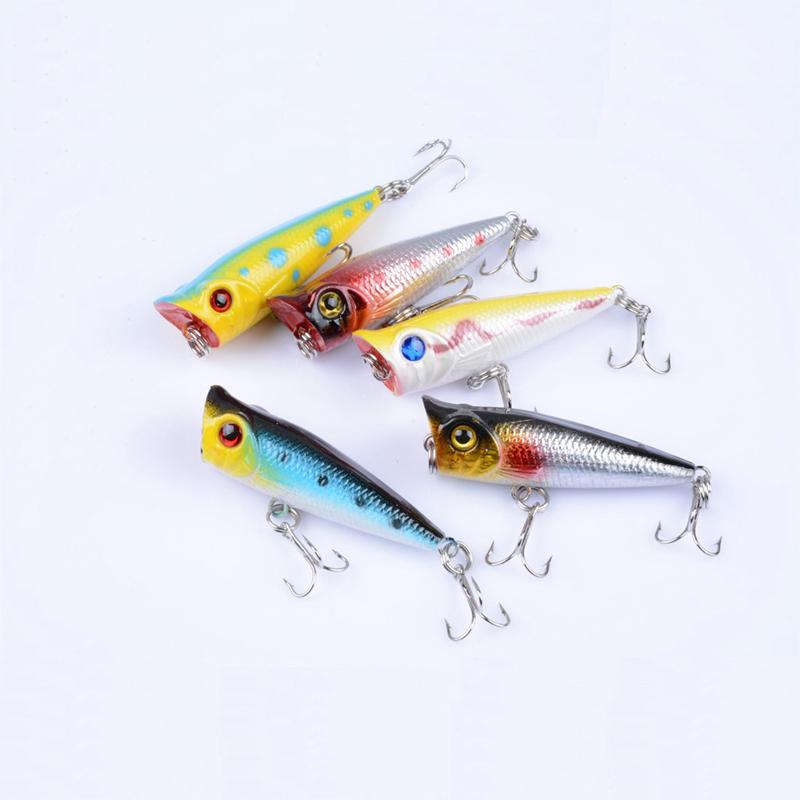 Top Water Lure เหยื่อตกปลาช่อน รอกตีเหยื่อปลอม 5cm/4.9g 1Pcs เหยือตกปลา ตะขอ เหยื่อปลอมตกปลา เหยื่อปลา อุปกรณ์ตกปลา ตกปลา เหยื่อปลอม Whopper Plopper Popper Plastic Bait เหยื่อตกปลานิล เหยื่อตกปลา