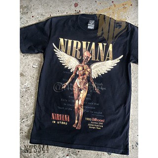  Nirvana In Utero ROCK เสื้อยืด เสื้อวง เสื้อดำ สกรีนลายอย่างดี ผ้าหนานุ่ม ไม่หดไม่ย้วย  T SHIRT S M L XL XXL