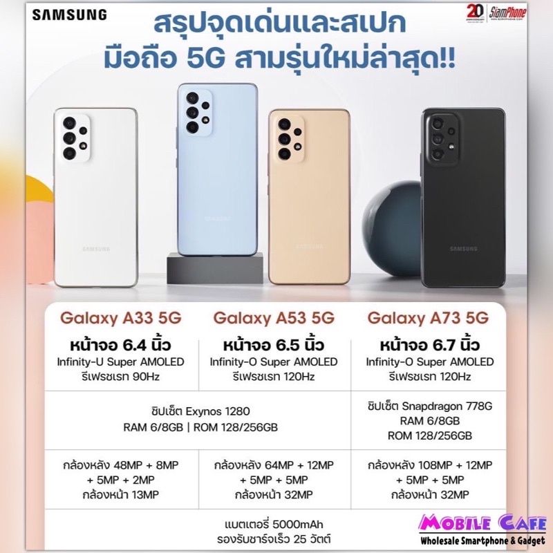ใหม่ล่าสุด SAMSUNG Galaxy A73 5G Snap 778G สมาร์ทโฟนเกมมิ่ง FHD sAMOLED ...